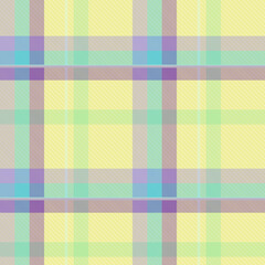 Seamless tartan plaid pattern in  Blue Yellow and Purple.