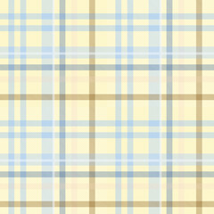 Seamless tartan plaid pattern in  Yellow and Blue