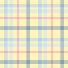 Seamless tartan plaid pattern in  Pink Yellow and Blue