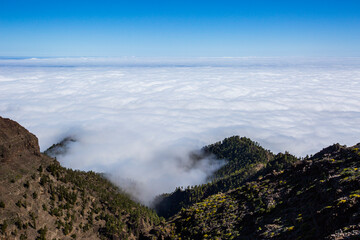 Spring sunset in Caldera De Taburiente Nature Park, La Palma Island, Canary Islands, Spain