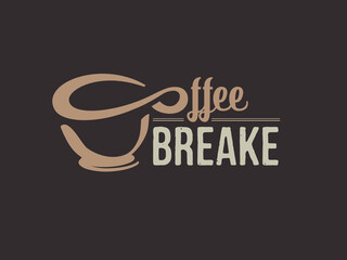 Coffee break hipster stylized poster. Vector illustration.