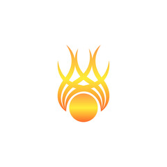 Fire Flame Logo design vector template drop silhouette.