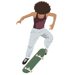 Fototapeta na wymiar Skater Boy, doing a flip with a skateboard