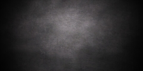Dark black grunge textured concrete background. Panorama dark grey black slate background or texture. Vector black concrete texture. Stone wall background.	