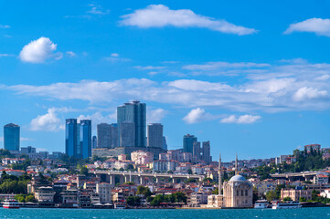 Obraz premium Istanbul citycape is beautiful scenery of summer with lifestyle travel, tourism and vacation in Istanbul town buildings .Turkey.