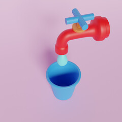 3d render illustration faucet