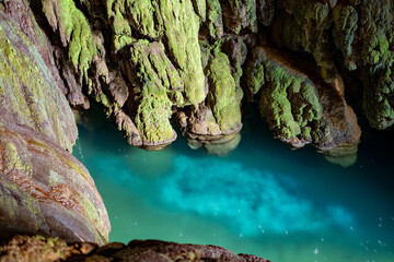 cave with beautiful clear water