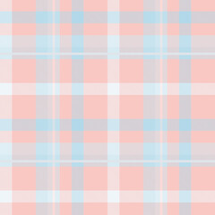 Seamless tartan plaid pattern in Blue and Peach Color.