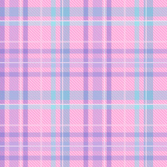 Seamless tartan plaid pattern in Blue and Pink Color.