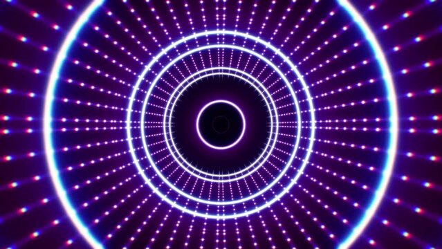Glittering Hypnosis Neon Circle Lights Loop
