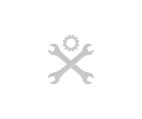 Crossed wrenches, spanner logo design element. Key tool, Workshop, mechanic, repair service vector design and illustration.

