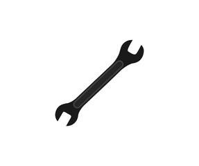 Wrench, spanner symbol logo design. Key tool, repair and service vector design and illustration.