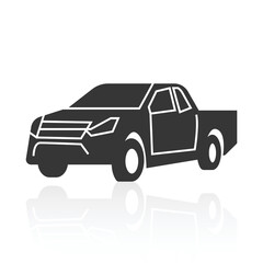 solid icons for Pickup truck and shadow,vector illustrations