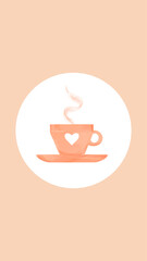 coffee cup icon. Instagram highlights icons.