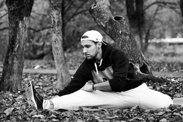 Young beard man outdoor
