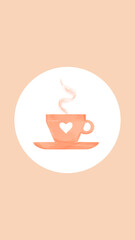 coffee cup icon. Instagram highlights icons.