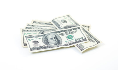 100 USD banknote on white background