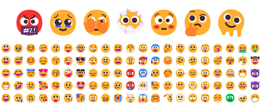 Emoji list [updated] - Microsoft (100% editable Vector)