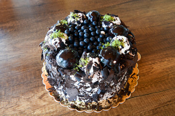 Turkish Dessert Sobiyet  Baklava, mussels baklava and classic baklava with Pistachio . Cevizli, Fistikli Baklava, top view.