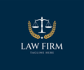 Obraz premium Law firm logo design. Attorney logo design. justice logo design template