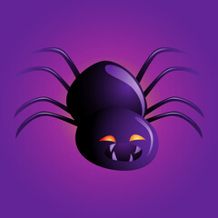 Cartoon illustration of a scary spider