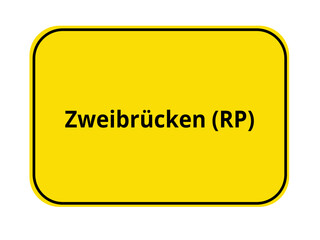 Ortseingangsschild - Zweibrücken RP
