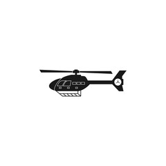 Helicopter. monochrome icon vector on white background