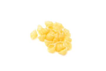 Raw italian pasta. Italian food close up isolated on white background