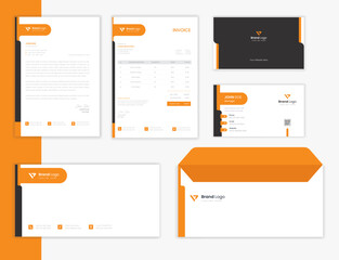 Corporate Staionery design template with letterhead and business card vector