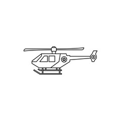 Helicopter. monochrome icon vector on white background