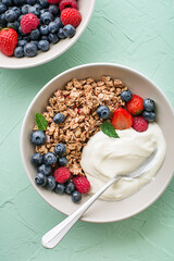Oatmeal granola muesli plate