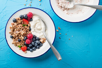 Oatmeal granola muesli plate