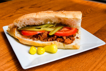 Delicious turkish kebab tantuni . Et, tavuk Mersin tantuni durum. Ekmek arasi tantuni.