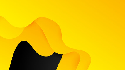 Modern black background with yellow geometric shapes. Abstract technology template geometric diagonal overlapping separate contrast yellow and black background. Black and yellow overlap background.