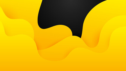 Modern black background with yellow geometric shapes. Abstract technology template geometric diagonal overlapping separate contrast yellow and black background. Black and yellow overlap background.