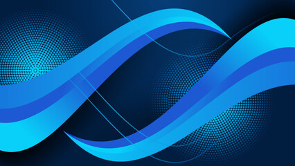 Abstract blue background poster with dynamic. technology network Vector illustration.