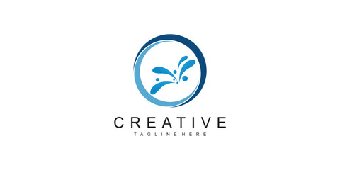 Water logos collection for companies in flat style Premium Vector