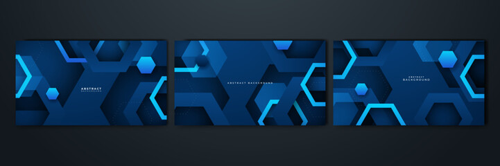 Abstract design with blue geometric background. Blue banner background. Vector abstract graphic design banner pattern background template.