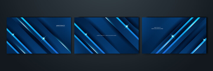 Fototapeta premium Abstract design with blue geometric background. Blue banner background. Vector abstract graphic design banner pattern background template.