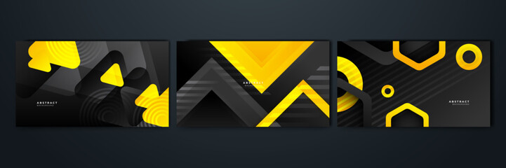 Modern template corporate concept yellow black grey and white contrast background. Black and yellow modern halftone background. For business, corporate, institution, party, festive, seminar, and talks