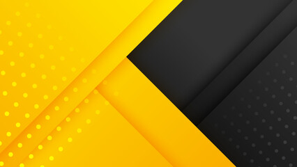 Modern template corporate concept yellow black grey and white contrast background. Black and yellow modern halftone background. For business, corporate, institution, party, festive, seminar, and talks
