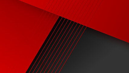 Abstract tech geometric red black background