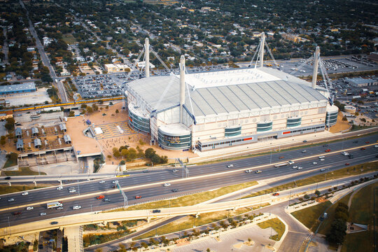 aerial view of The Alamodome in San Antonio, Texas 