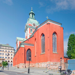 Fototapeta na wymiar Sankt Jacobs kyrka, a church in Norrmalm, central Stockholm, Sweden