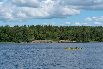 Canoe on the lake Vänern, Sweden.