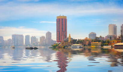 Fototapeta na wymiar Modern Cairo on Nile