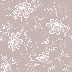 Fototapeta premium seamless pattern of flowers, branches and leaves