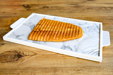 Turkish karisik atom  tost ( kasarli bazlama tost) . Flat baked bread toasted