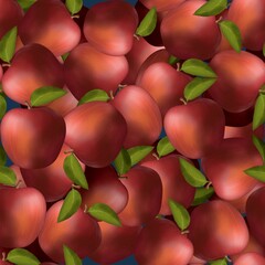 Surface pattern with red Apples. Apple texture seamless pattern print background.	
