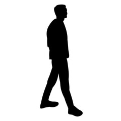 silhouette man on white background isolated, vector